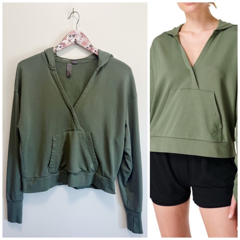 Sweaty Betty After Class Salix Green Relaxed Fit Hoodie Size XS Top Sweatshirt